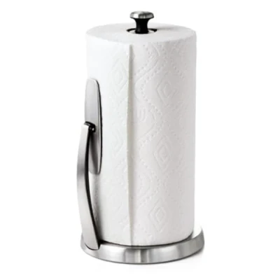 Afbeelding van OXO Goede Grips SimplyTear staande papieren handdoekhouder, geborsteld roestvrij staal