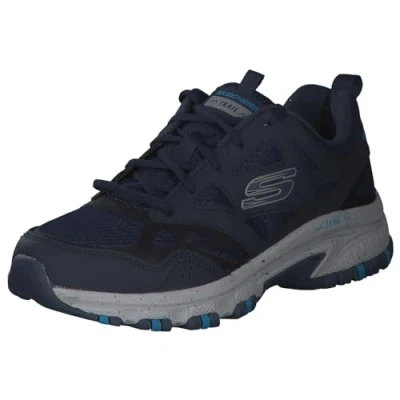 Afbeelding van Skechers Heren Hillcrest Sneaker, Navy lederen mesh synthetische bekleding, 42.5 EU