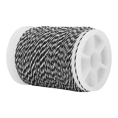 Afbeelding van Boogschieten, boogpees, 120 m, pezen, duurzaam nylon koord, omhullingsdraad voor recurveboog, bowstring boogschietaccessoires, zwart + wit