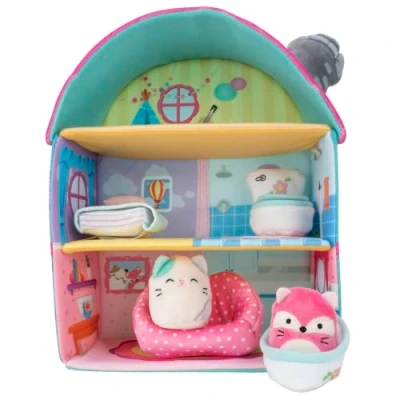 Afbeelding van Squishville SQM0076 Fifis Hut, superzacht huis met twee 5 cm mini squishmallows pluche figuren en accessoires