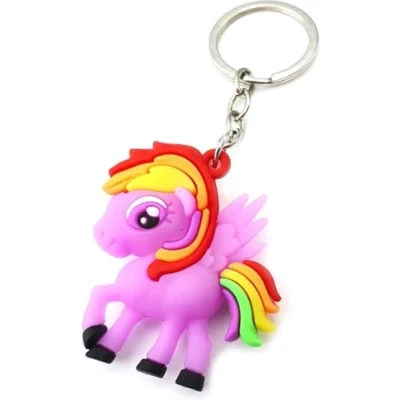 Afbeelding van *** Rainbow Kinder Sleutelhanger Eenhoorn Unicorn Siliconen Regenboog Uitdeelcadeau Feestje Meisjes/Jongens van Heble®