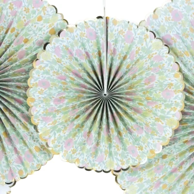 Afbeelding van Papieren waaiers Les Fleurs (3st)