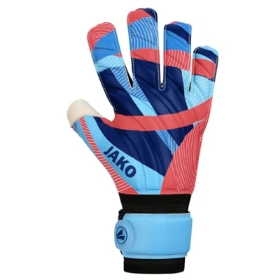 Afbeelding van JAKO Unisex keeperhandschoenen River Supersoft RC, SkyBlue/Coral/Navy, 7,5