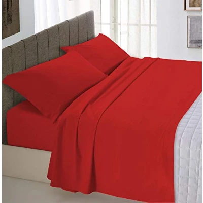 Afbeelding van Max Color Beddengoed set (plat 240x300, hoeslaken 170x200cm+2 kussenslopen 50x80cm), rood, DOUBLE