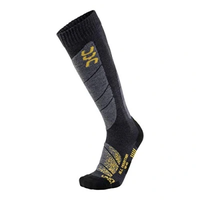 Afbeelding van Skisok UYN Men All Mountain Anthracite Melange Yellow Schoenmaat 42 44