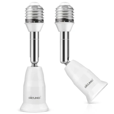Afbeelding van DiCUNO E27 11.5CM verlengstuk, Sokkel verlengstuk lampvoet adapter extensie, lamphouder gloeilamp converter voor LED lampen en spaarlampen, 2 Stuks