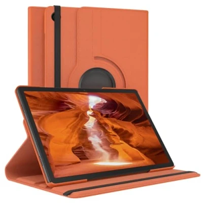 Afbeelding van EAZY case Tablethoes voor Samsung Galaxy Tab A9 Plus Beschermhoes 11 inch Smart Cover Roteerbare hoes Tri fold Flip 360 draaibaar met standaardfunctie Hoesje Kunstleer Oranje