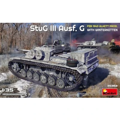 Afbeelding van 1:35 MiniArt 35362 Stug III Ausf. G 1943 Alkett w/Winterketten Plastic Modelbouwpakket