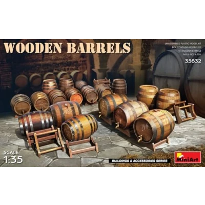 Afbeelding van 1:35 MiniArt 35632 Wooden Barrels Plastic Modelbouwpakket
