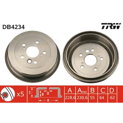 Afbeelding van Trw Remtrommel DB4234