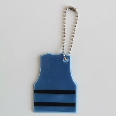 Afbeelding van Reflecterende sleutelhanger 1 stuks Hesje Licht Blauw