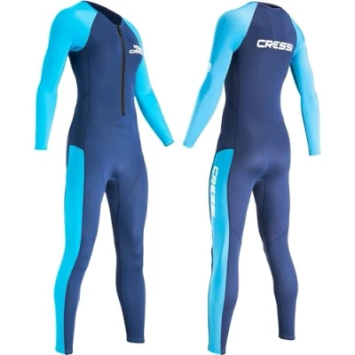 Afbeelding van CRESSI Wahoo Lady Monopiece wetsuit Blauw/Azure 2mm XL/5 Dames eendelig in premium neopreen 1,5/2 mm en elastaan perfect voor verschillende wateractiviteiten, blauw/azuur,