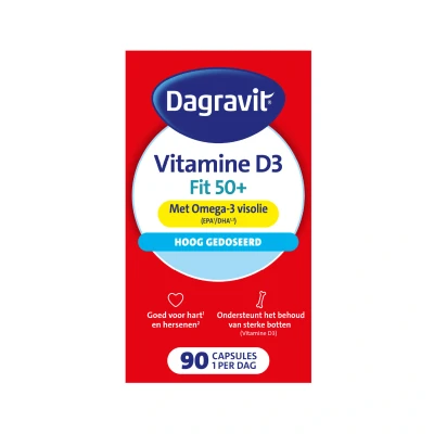 Afbeelding van 4x Dagravit Vitaal 50+ Vitamine D&amp;Omega 3 Visolie 90 capsules