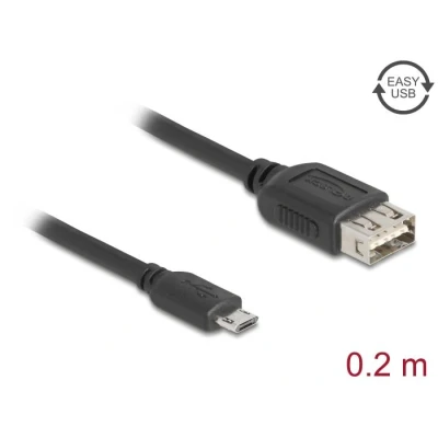 Afbeelding van Delock USB 2.0 Kabel EASY Typ Micro B Stecker zu A Bu