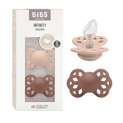 Afbeelding van BIBS® speen Infinity anatomische 6 18 maanden Blush &amp; Woodchuck 2 stuks.