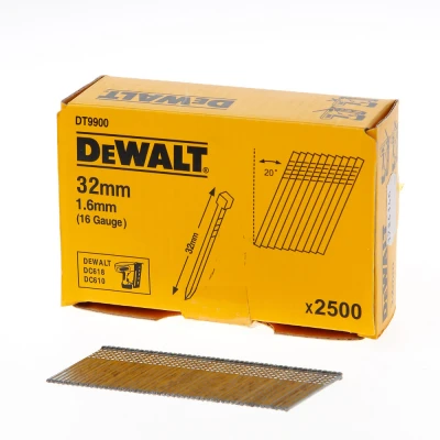 Afbeelding van DeWalt spijkers zonder kop gegalvaniseerd 32mm 16 Gauge 16mm 20 voor DC618 doos van 2500