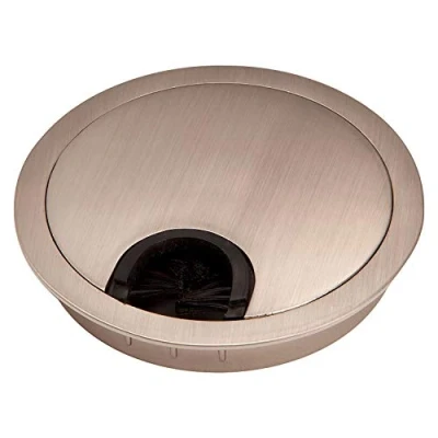 Afbeelding van SOTECH 2 stuks Kabeldoorvoer van metaal boormaat Ø 90 mm RVS look Kabeluitgang met stofafdichting