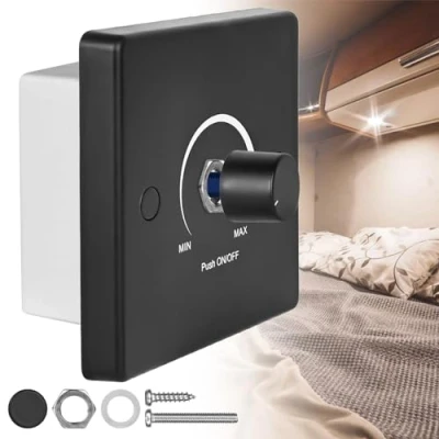 Afbeelding van DC 12 24V LED dimmer PWM dimschakelaar voor lampen controle snoerdimmer camper boot vrachtwagen caravan halogeen gloeilamp dimbare