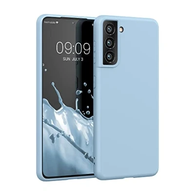 Afbeelding van kwmobile telefoonhoesje compatibel met Samsung Galaxy S21 hoesje Zachte case voor smartphone Back cover in pastelblauw