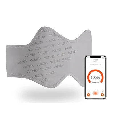 Afbeelding van Vulpés HeatBelt Pro intelligente warmtegordel Warmteondersteuning voor de rug, nieren en bekkenstreek Smartphone bediening Bamboe materiaal Ontwikkeld in Duitsland (Stone Grey, S: 60 90 CM)