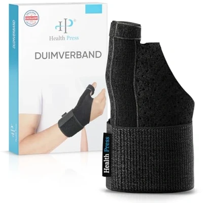 Afbeelding van Health Press® Duimbrace, ademende duimspalk, duimbescherming, universeel, rechts/links, duimbandage voor duimzadelgewricht, duimsteun, medisch gecertificeerde duimorthese