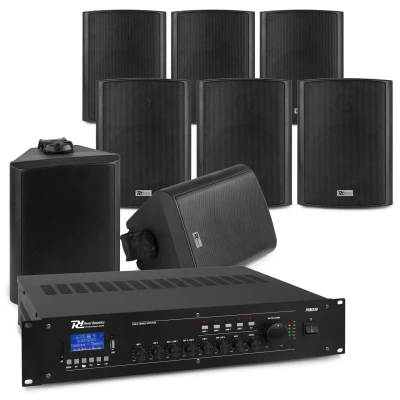 Afbeelding van Power Dynamics 100V set voor buitenterras of overkapping 8 speakers
