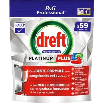 Afbeelding van Dreft vaatwasmiddel Platinum Plus Regular, pak van 59 capsules