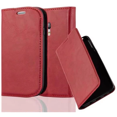 Afbeelding van Cadorabo Hoesje geschikt voor Samsung Galaxy S3 MINI in APPEL ROOD Beschermhoes Case magnetische sluiting Cover