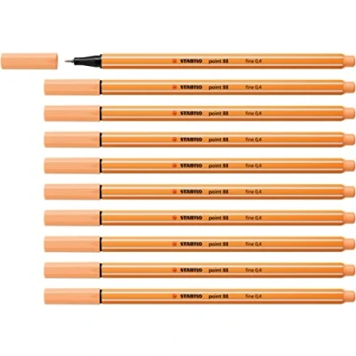 Afbeelding van Fineliner STABILO point 88 10 stuks pastel oranje