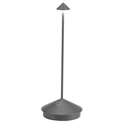 Afbeelding van Zafferano Pina Tafellamp Oplaadbare Buitenlamp Antraciet Spatwaterdicht (IP54) Bureaulamp Snoerloos Dimbare LED Lamp Draadloos Oplaadstation Terraslamp USB Oplaadbaar 29 cm