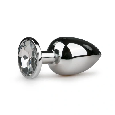 Afbeelding van Zilveren Metalen Buttplug Met Kristal