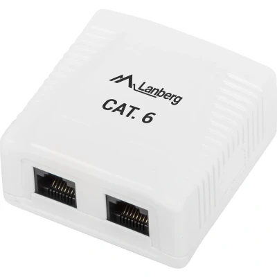 Afbeelding van Lanberg opbouwdoos met 2 x RJ45 Cat.6 UTP niet afgeschermd