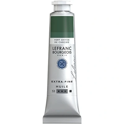 Afbeelding van Lefranc Bourgeois 405106 Extra fijne olieverf met hoogwaardige kunstenaarspigmenten, lichtecht, verouderingsbestendig 40ml Tube, Chromium Oxide Green