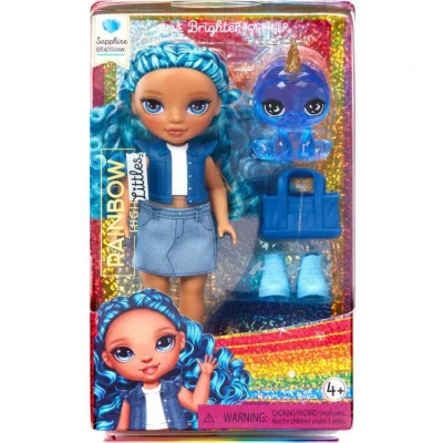 Afbeelding van Rainbow High Littles Sapphire Bradshaw Kleine, Poseerbare Modepop Blauwe 14 cm Grote Pop met Handtas en Magische Huisdier Yeti Geschikt voor Kinderen Verzamelaars