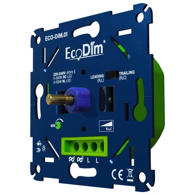 Afbeelding van EcoDim led dimmer ECO DIM.01 0 300W RLC, fase aansnijding &amp; afsnijding, universeel, voor alle merken afdekmateriaal