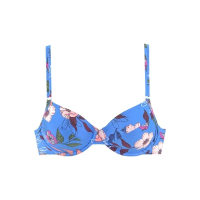 Afbeelding van s.Oliver niet voorgevormde gebloemde beugel bikinitop blauw