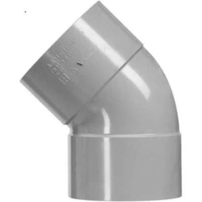 Afbeelding van PVC bocht 40mm 2xlm 45 graden grijs