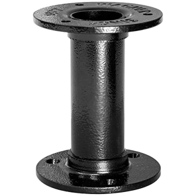 Afbeelding van Wagner 12501001 Meubelpoot/tafelpoot/meubelpoot, diameter 30 x 100 mm, incl. twee schroefplaten Ø 75 staal gepoedercoat zwart