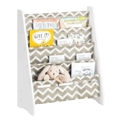Afbeelding van SoBuy Boekenkast Kinderboekenplank Opbergplank voor kinderen Tijdschriftenrek met 4 open vakken en 3 63 x 28 76 cm, KMB50 HG