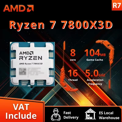 Afbeelding van AMD AM5 Ryzen 7 7800X3D Tray 4,2GHz 5,0GHz Boost 8xCore 16xThreads 96MB 120W