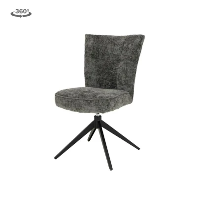 Afbeelding van Bardi Stoel fabric Haga 16 charcoal (draaibaar)