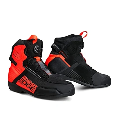 Afbeelding van SHIMA EDGE geventileerde motorschoenen voor heren, ademend, versterkte straatrijschoenen met ATOP sluiting, enkelondersteuning, antislipzool, versnellingspook (rood, 11,5)