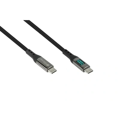 Afbeelding van Good Connections USB 2.0 laad en datakabel (100W) met digitaal display, C™ stekker naar stekker, zwart, 1m