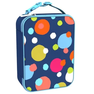 Afbeelding van ION8 Geïsoleerde Lunchtas, Bedrukt Design, Voedselveilig, Gemakkelijke 3 Zijdige Rits, Schrijfbaar Naamvlak, Houdt Voedsel 6 Uur Vers, Met Draagriem, Vlekken, Medium, Polyester