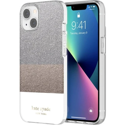 Afbeelding van kate spade Protective Hardshell Case for iPhone 13 Glitter Block White