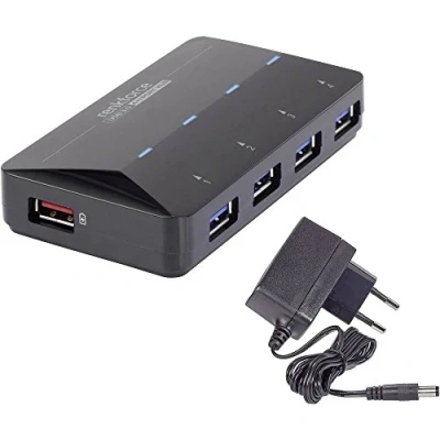 Afbeelding van Renkforce USB 3.2 Gen 1 hub 4 + poorten Met snellaadpoort, status LEDs Zwart