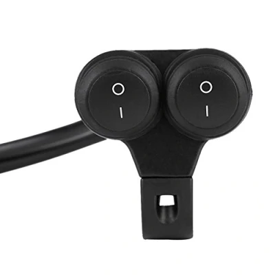 Afbeelding van Keenso Stuurschakelaar voor motorfiets, universeel, 12 V, 7/8 inch stuurschakelaar, dubbele bediening, mistlampen, schakelaar + claxonschakelaar (type B) Koplampen