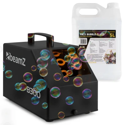 Afbeelding van BeamZ B300 bellenblaasmachine set met 5 liter vloeistof en