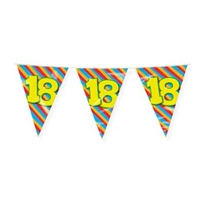Afbeelding van Vlaggenlijn slinger 18 jaar party 10 meter