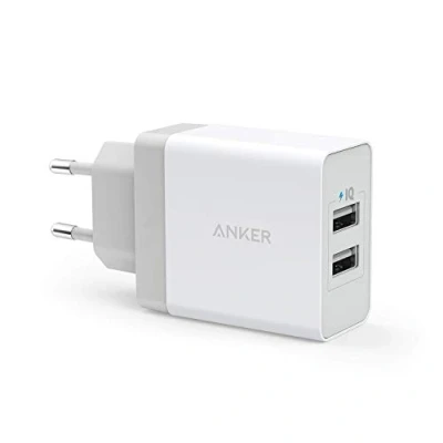 Afbeelding van Anker 24 W 2 poorts USB oplader met PowerIQ technologie, reisoplader voor iPhone, iPad, Samsung Galaxy, Note, Nexus, HTC, Motorola, LG, Xiaomi en meer (wit)
